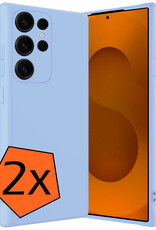 Nomfy Nomfy Samsung Galaxy S25 Ultra Hoesje Siliconen - Lichtblauw - 2 PACK