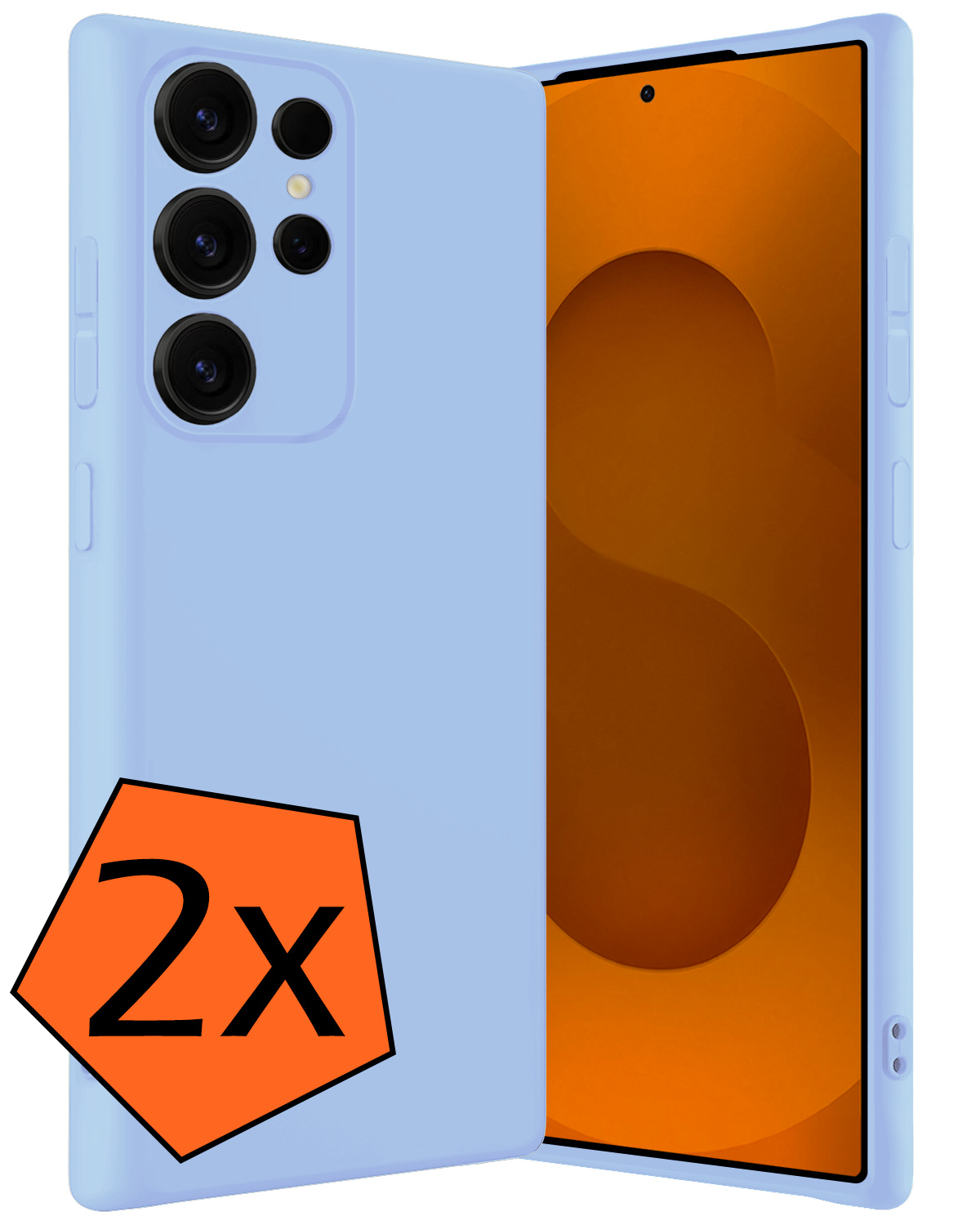 Nomfy Nomfy Samsung Galaxy S25 Ultra Hoesje Siliconen - Lichtblauw - 2 PACK