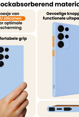 Nomfy Nomfy Samsung Galaxy S25 Ultra Hoesje Siliconen - Lichtblauw - 2 PACK