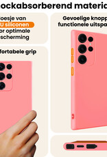 Nomfy Nomfy Samsung Galaxy S25 Ultra Hoesje Siliconen - Lichtroze - 2 PACK