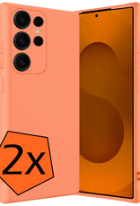 Nomfy Nomfy Samsung Galaxy S25 Ultra Hoesje Siliconen - Perzik - 2 PACK