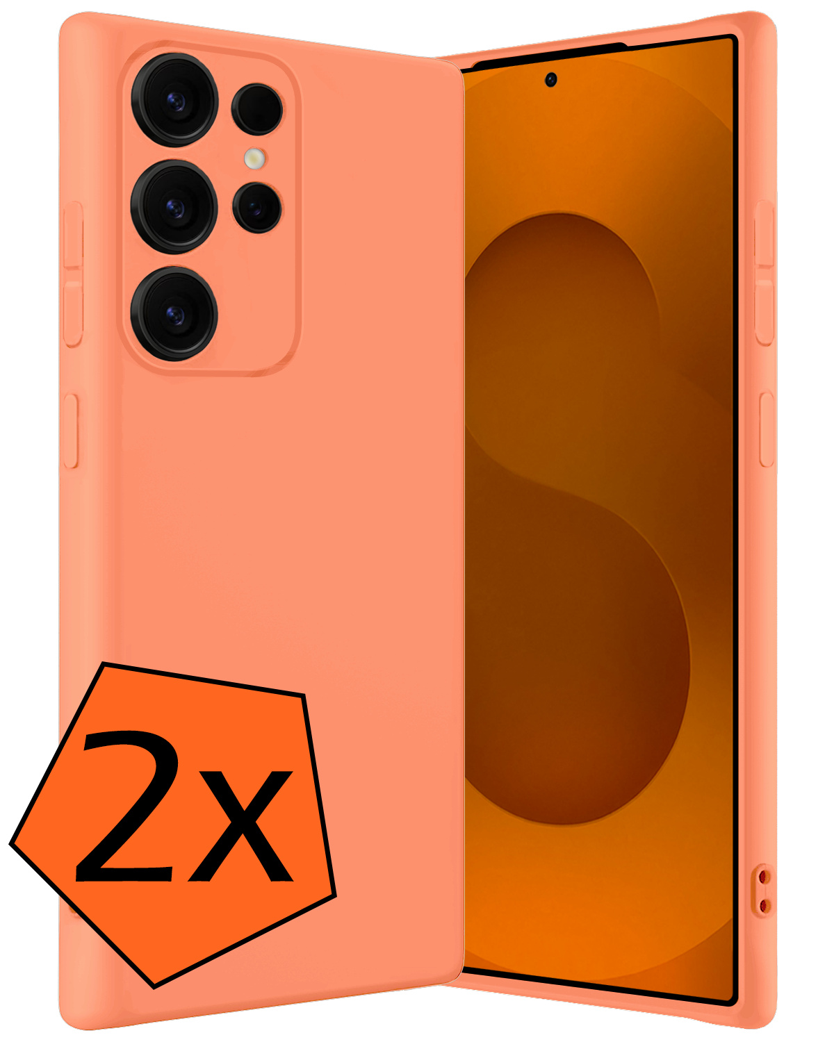 Nomfy Nomfy Samsung Galaxy S25 Ultra Hoesje Siliconen - Perzik - 2 PACK