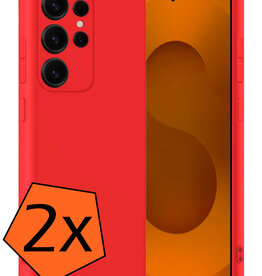 Nomfy Nomfy Samsung Galaxy S25 Ultra Hoesje Siliconen - Rood - 2 PACK