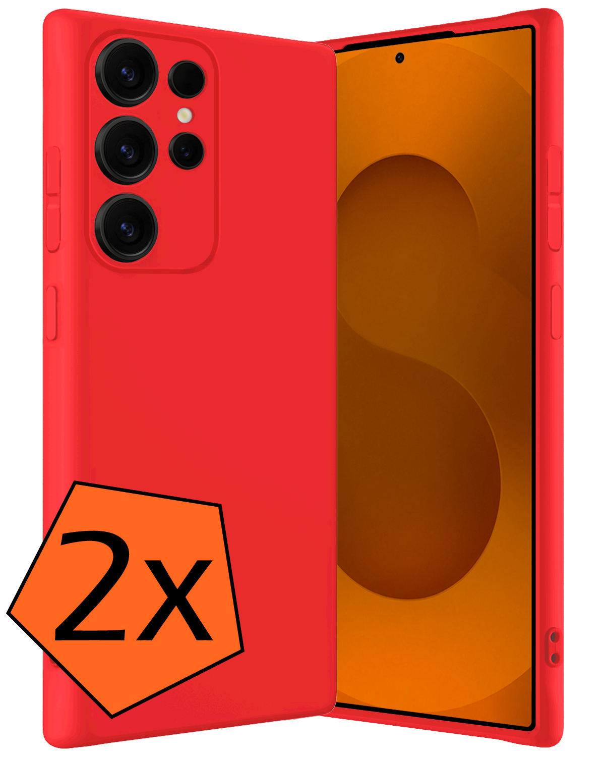 Nomfy Nomfy Samsung Galaxy S25 Ultra Hoesje Siliconen - Rood - 2 PACK