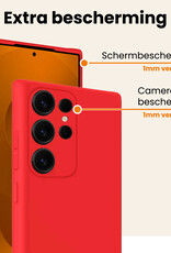 Nomfy Nomfy Samsung Galaxy S25 Ultra Hoesje Siliconen - Rood - 2 PACK