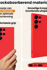 Nomfy Nomfy Samsung Galaxy S25 Ultra Hoesje Siliconen - Rood - 2 PACK