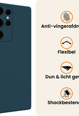 Nomfy Nomfy Samsung Galaxy S25 Ultra Hoesje Siliconen Met Screenprotector - Donkerblauw