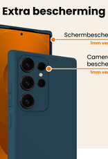 Nomfy Nomfy Samsung Galaxy S25 Ultra Hoesje Siliconen Met Screenprotector - Donkerblauw