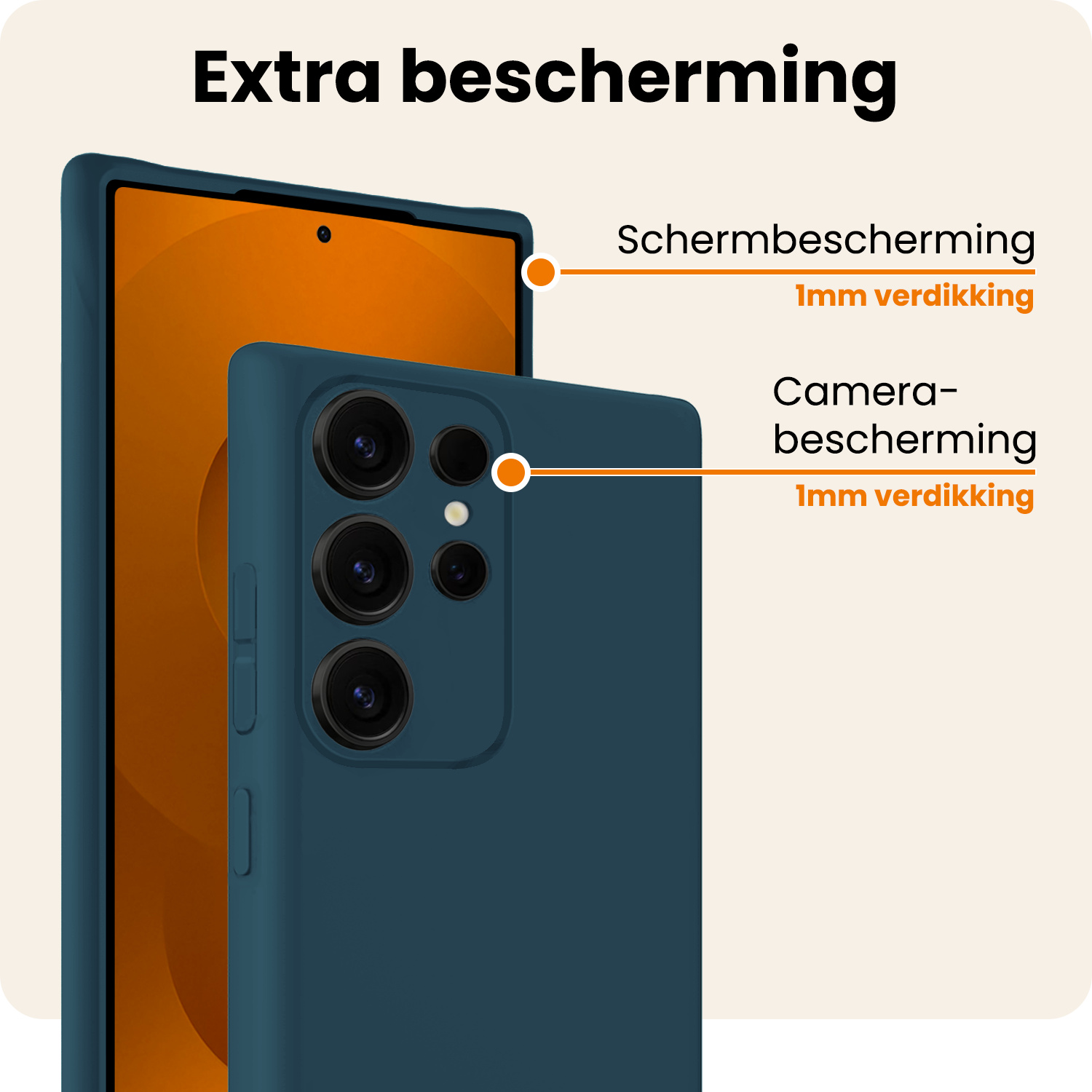 Nomfy Nomfy Samsung Galaxy S25 Ultra Hoesje Siliconen Met Screenprotector - Donkerblauw