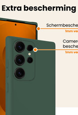 Nomfy Nomfy Samsung Galaxy S25 Ultra Hoesje Siliconen Met Screenprotector - Donkergroen