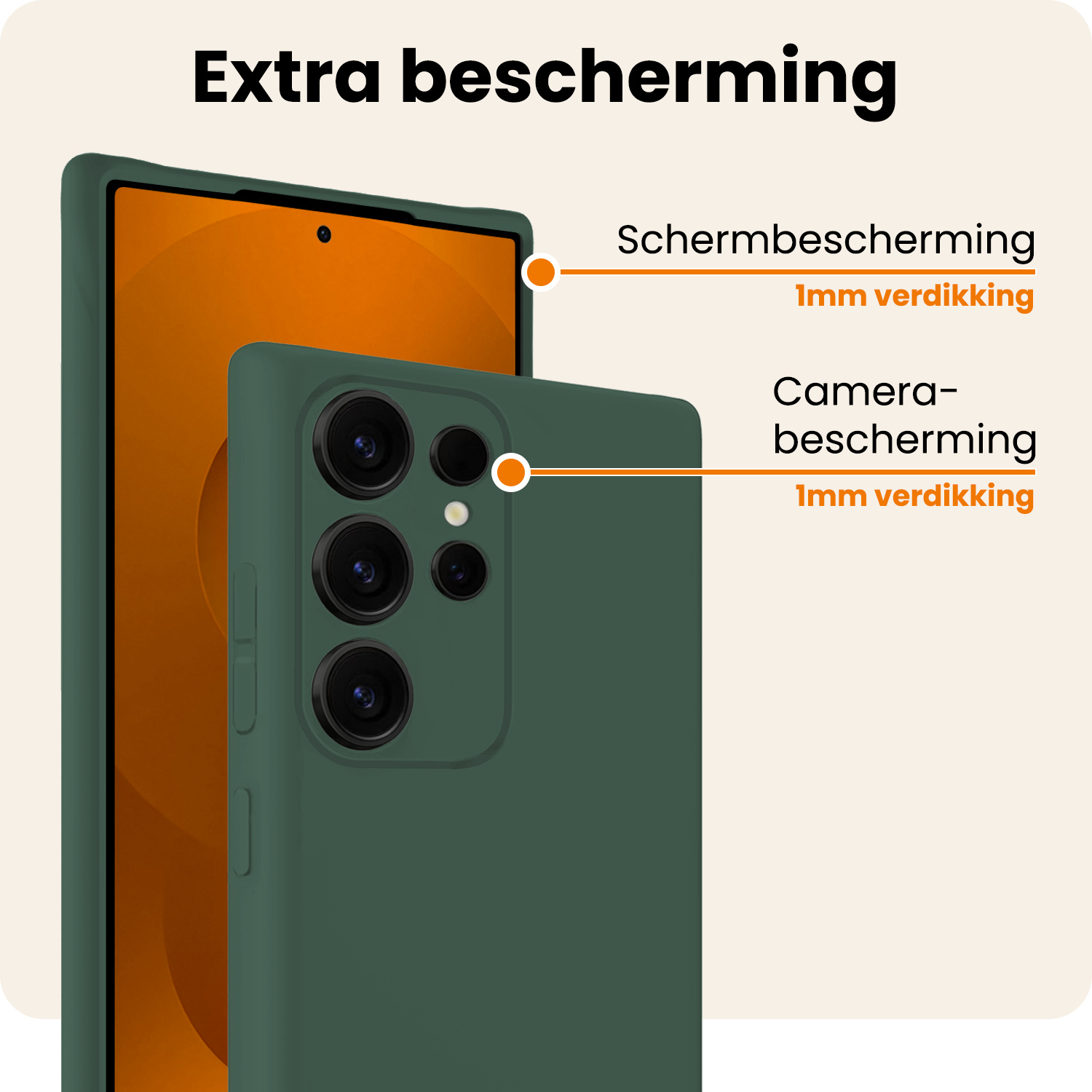 Nomfy Nomfy Samsung Galaxy S25 Ultra Hoesje Siliconen Met Screenprotector - Donkergroen