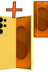 Nomfy Nomfy Samsung Galaxy S25 Ultra Hoesje Siliconen Met Screenprotector - Geel