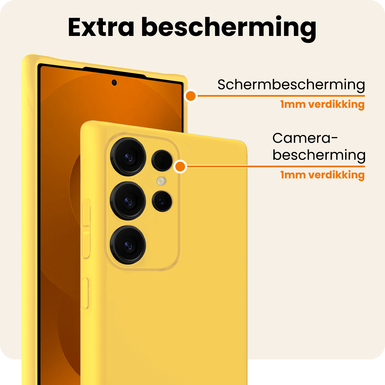 Nomfy Nomfy Samsung Galaxy S25 Ultra Hoesje Siliconen Met Screenprotector - Geel