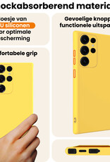 Nomfy Nomfy Samsung Galaxy S25 Ultra Hoesje Siliconen Met Screenprotector - Geel