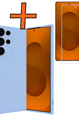 Nomfy Nomfy Samsung Galaxy S25 Ultra Hoesje Siliconen Met Screenprotector - Lichtblauw