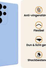 Nomfy Nomfy Samsung Galaxy S25 Ultra Hoesje Siliconen Met Screenprotector - Lichtblauw