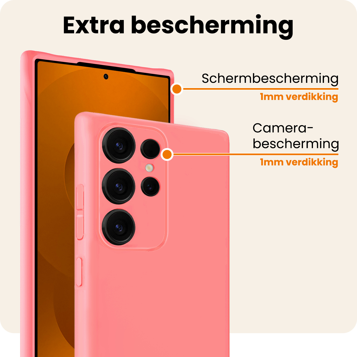 Nomfy Nomfy Samsung Galaxy S25 Ultra Hoesje Siliconen Met Screenprotector - Lichtroze