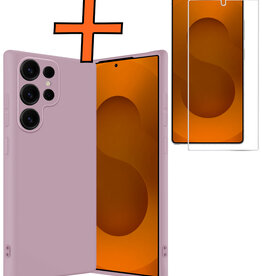 Nomfy Nomfy Samsung Galaxy S25 Ultra Hoesje Siliconen Met Screenprotector - Lila