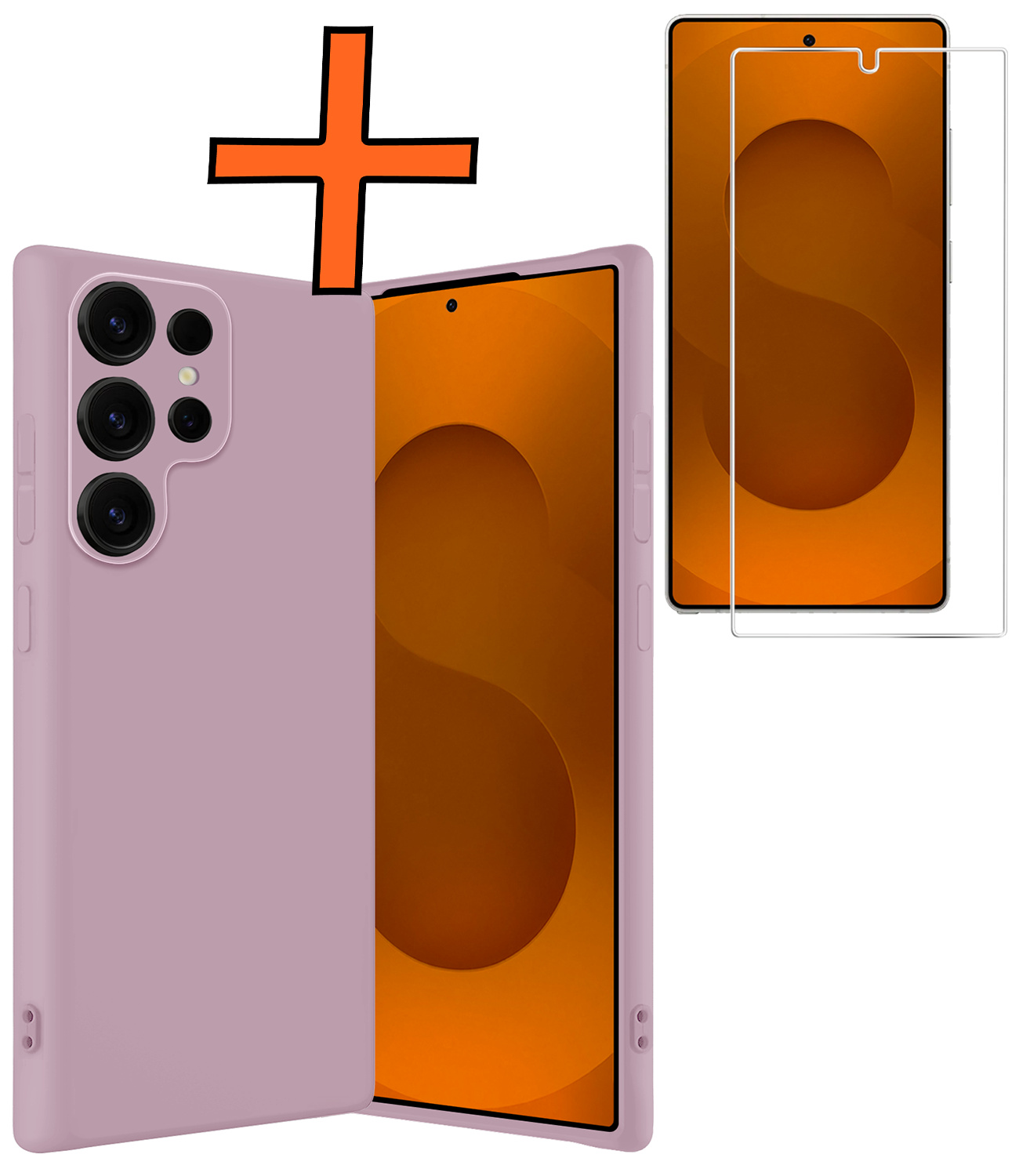 Nomfy Nomfy Samsung Galaxy S25 Ultra Hoesje Siliconen Met Screenprotector - Lila