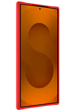 Nomfy Nomfy Samsung Galaxy S25 Ultra Hoesje Siliconen Met Screenprotector - Rood