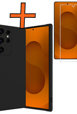 Nomfy Nomfy Samsung Galaxy S25 Ultra Hoesje Siliconen Met Screenprotector - Zwart