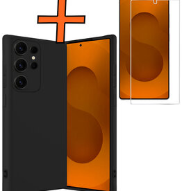 Nomfy Nomfy Samsung Galaxy S25 Ultra Hoesje Siliconen Met Screenprotector - Zwart