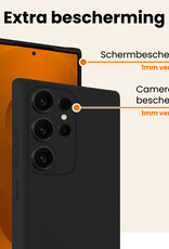 Nomfy Nomfy Samsung Galaxy S25 Ultra Hoesje Siliconen Met Screenprotector - Zwart
