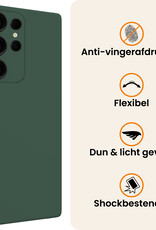 Nomfy Nomfy Samsung Galaxy S25 Ultra Hoesje Siliconen Met 2x Screenprotector - Donkergroen