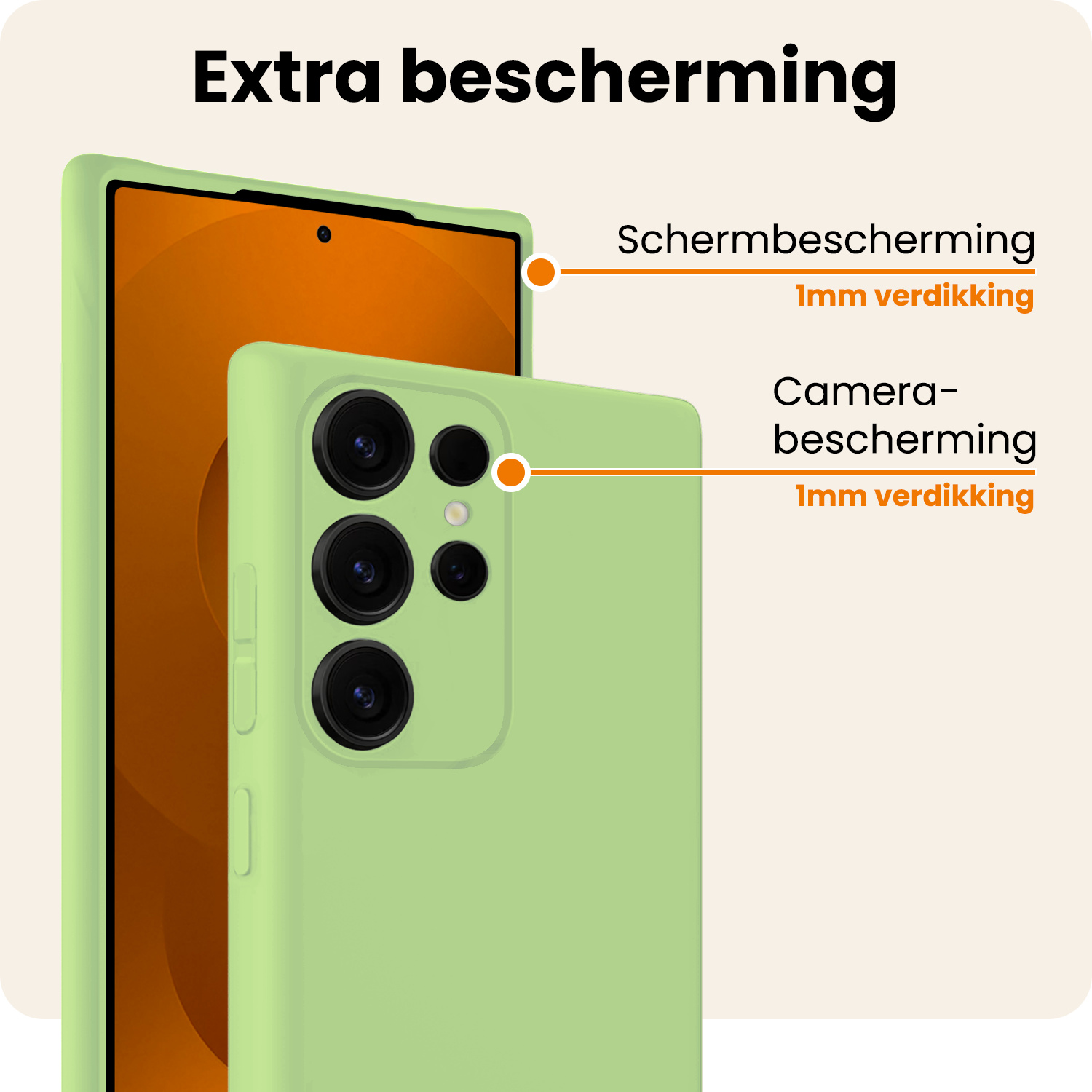 Nomfy Nomfy Samsung Galaxy S25 Ultra Hoesje Siliconen Met 2x Screenprotector - Groen