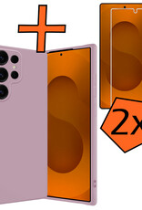 Nomfy Nomfy Samsung Galaxy S25 Ultra Hoesje Siliconen Met 2x Screenprotector - Lila