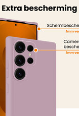 Nomfy Nomfy Samsung Galaxy S25 Ultra Hoesje Siliconen Met 2x Screenprotector - Lila