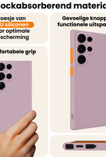 Nomfy Nomfy Samsung Galaxy S25 Ultra Hoesje Siliconen Met 2x Screenprotector - Lila