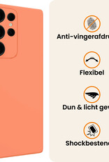 Nomfy Nomfy Samsung Galaxy S25 Ultra Hoesje Siliconen Met 2x Screenprotector - Perzik