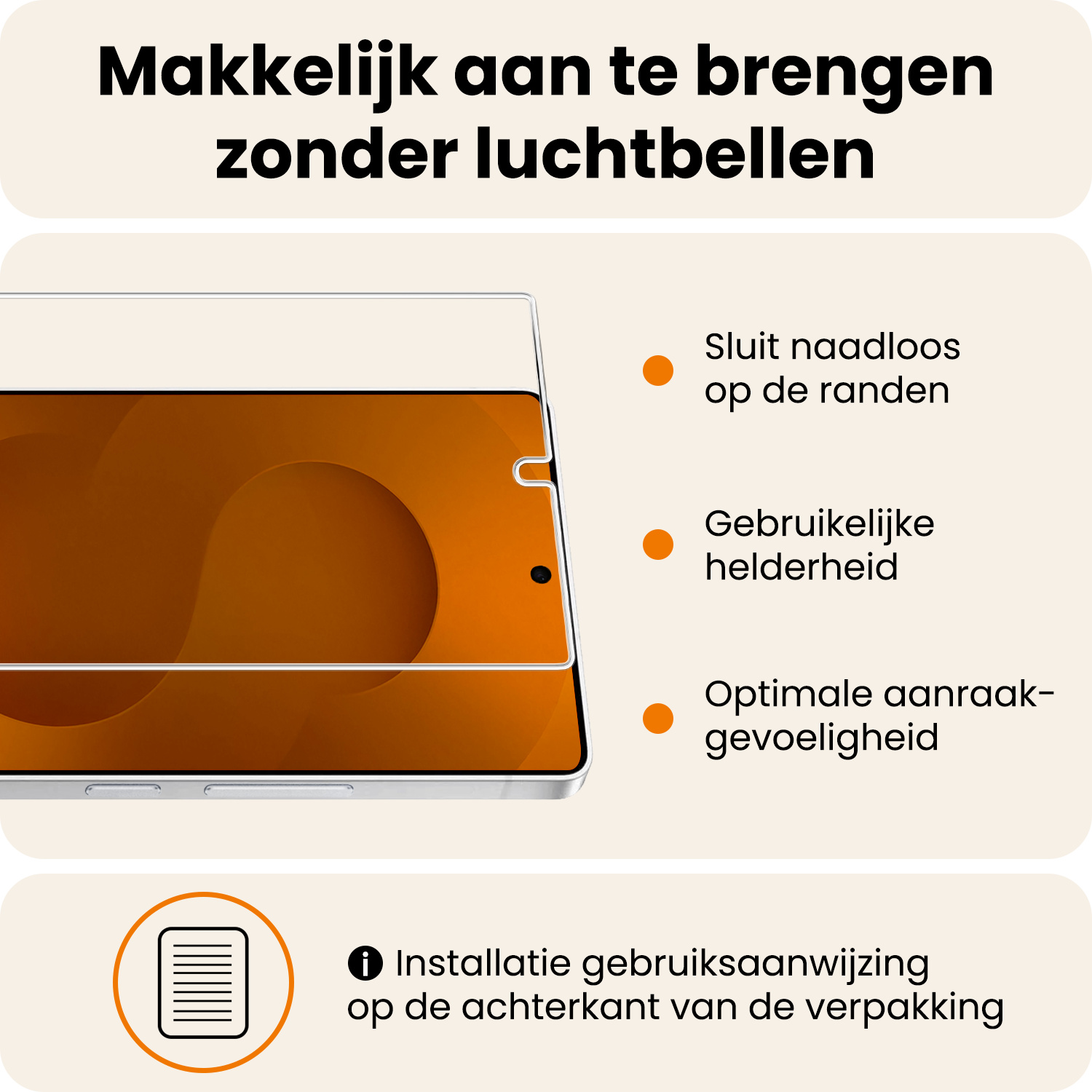 Nomfy Nomfy Samsung Galaxy S25 Ultra Hoesje Siliconen Met 2x Screenprotector - Perzik