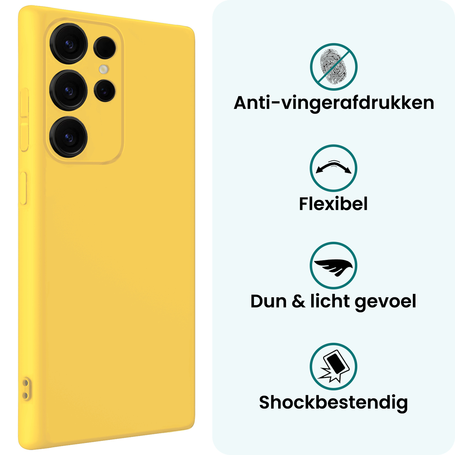 Forterra Forterra Samsung Galaxy S25 Ultra Hoesje Siliconen - Geel