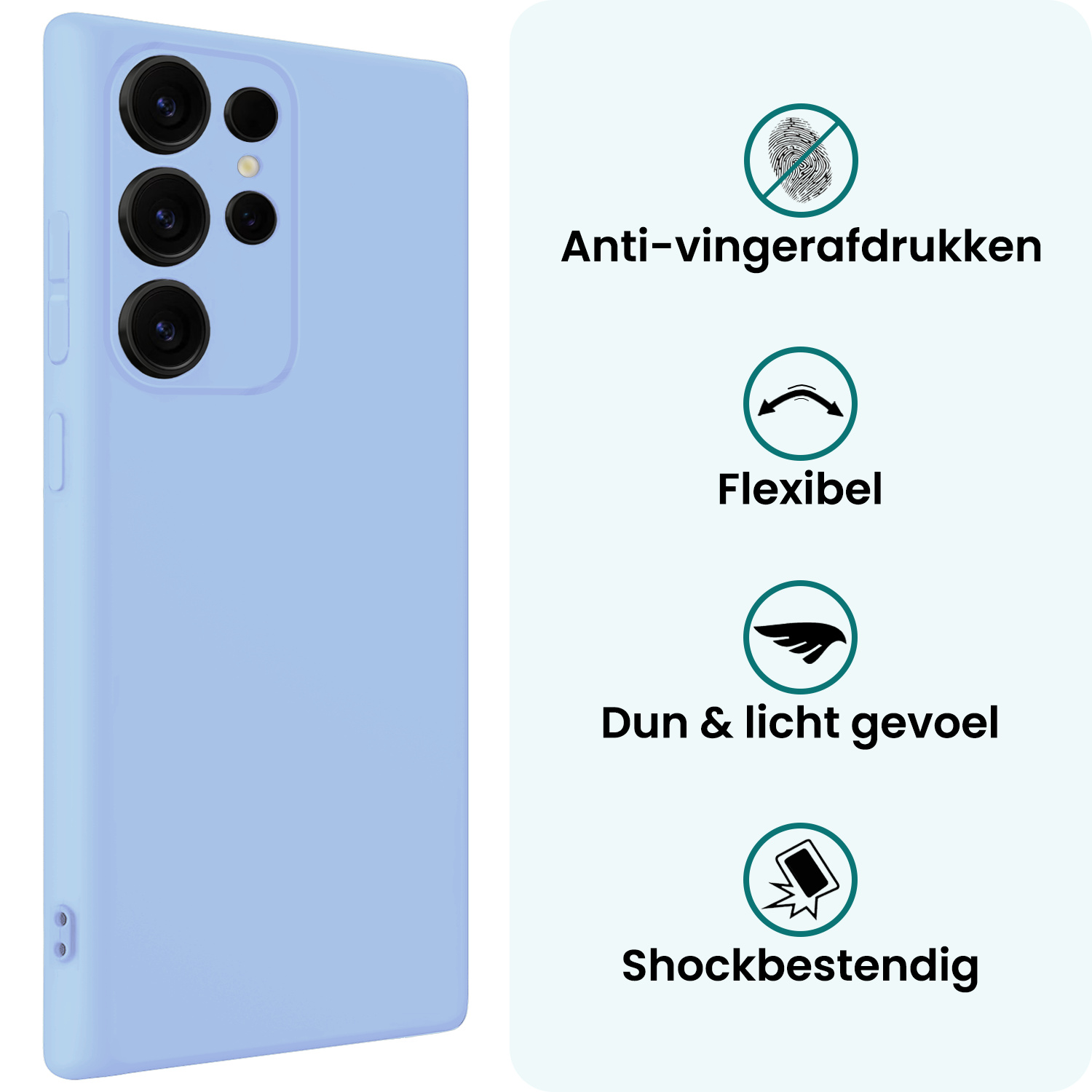 Forterra Forterra Samsung Galaxy S25 Ultra Hoesje Siliconen - Lichtblauw