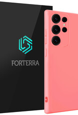 Forterra Forterra Samsung Galaxy S25 Ultra Hoesje Siliconen - Lichtroze