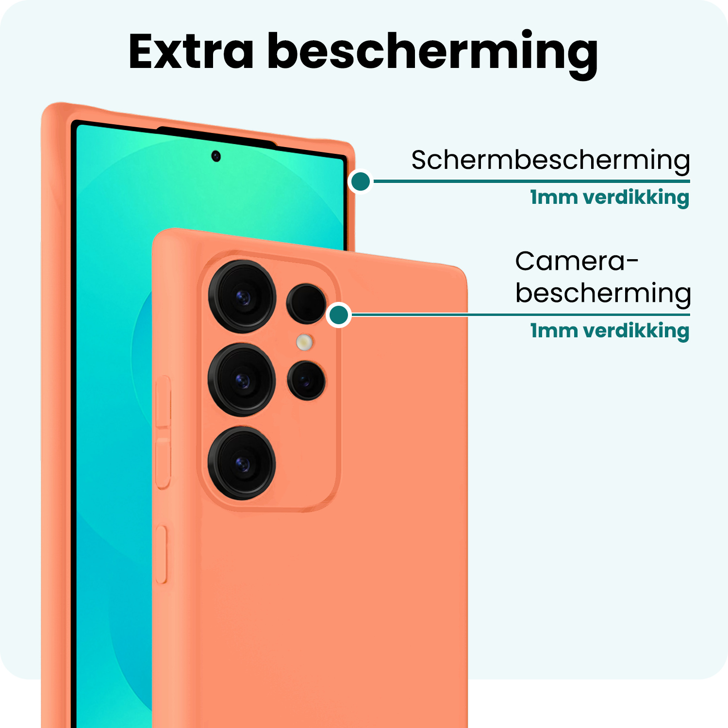 Forterra Forterra Samsung Galaxy S25 Ultra Hoesje Siliconen - Perzik