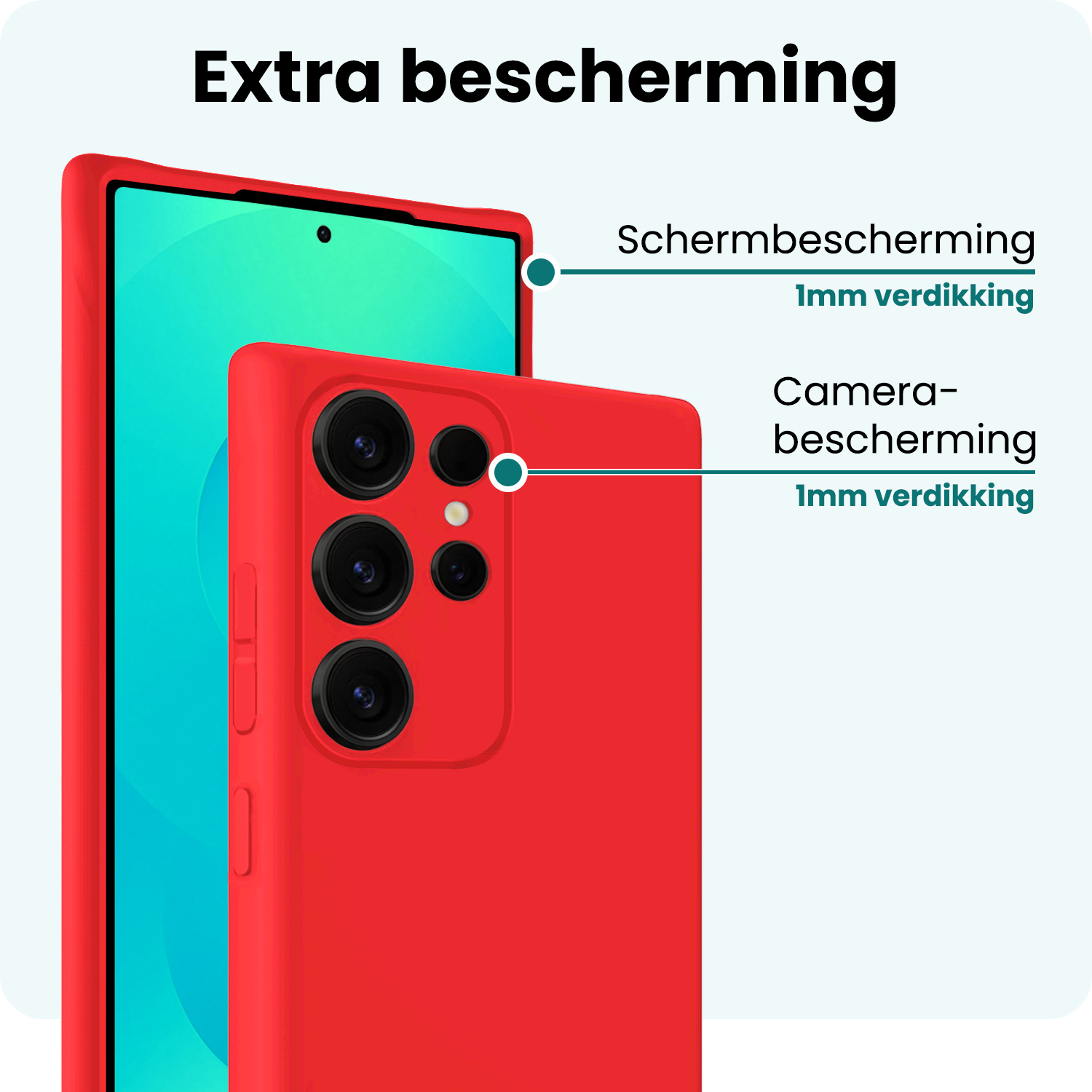 Forterra Forterra Samsung Galaxy S25 Ultra Hoesje Siliconen - Rood