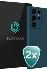 Forterra Forterra Samsung Galaxy S25 Ultra Hoesje Siliconen - Donkerblauw - 2 PACK