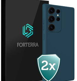 Forterra Forterra Samsung Galaxy S25 Ultra Hoesje Siliconen - Donkerblauw - 2 PACK