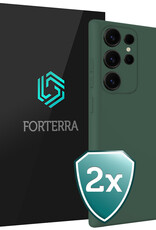 Forterra Forterra Samsung Galaxy S25 Ultra Hoesje Siliconen - Donkergroen - 2 PACK