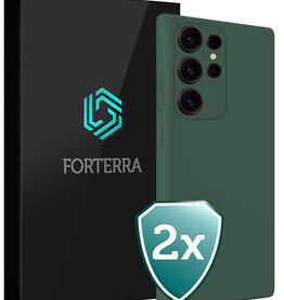 Forterra Forterra Samsung Galaxy S25 Ultra Hoesje Siliconen - Donkergroen - 2 PACK