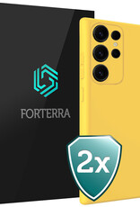 Forterra Forterra Samsung Galaxy S25 Ultra Hoesje Siliconen - Geel - 2 PACK