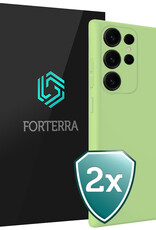 Forterra Forterra Samsung Galaxy S25 Ultra Hoesje Siliconen - Groen - 2 PACK