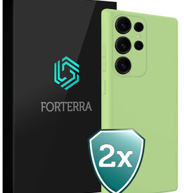 Forterra Forterra Samsung Galaxy S25 Ultra Hoesje Siliconen - Groen - 2 PACK