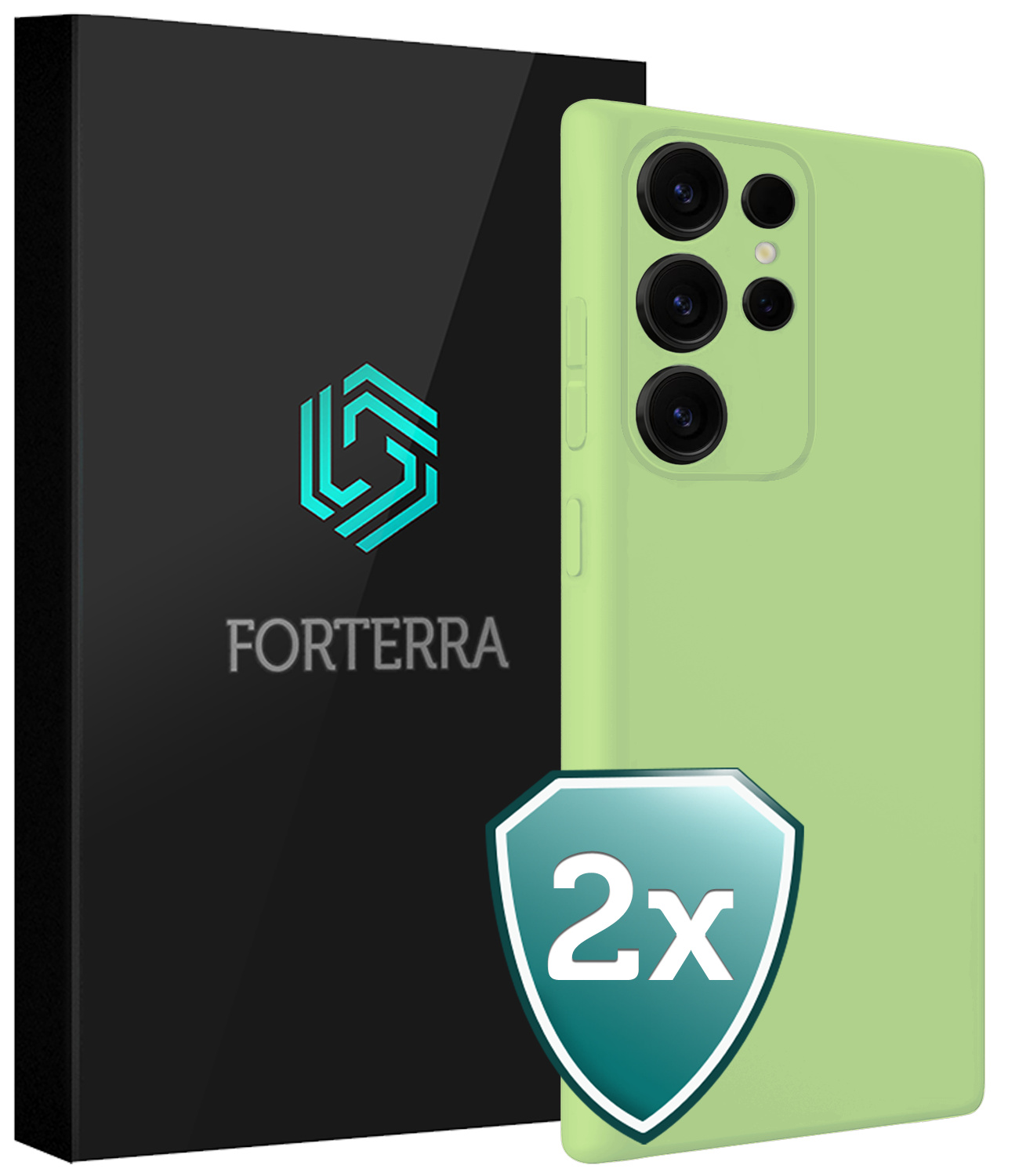 Forterra Forterra Samsung Galaxy S25 Ultra Hoesje Siliconen - Groen - 2 PACK