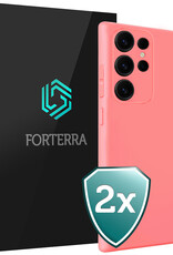 Forterra Forterra Samsung Galaxy S25 Ultra Hoesje Siliconen - Lichtroze - 2 PACK