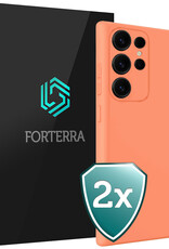 Forterra Forterra Samsung Galaxy S25 Ultra Hoesje Siliconen - Perzik - 2 PACK