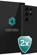 Forterra Forterra Samsung Galaxy S25 Ultra Hoesje Siliconen - Zwart - 2 PACK